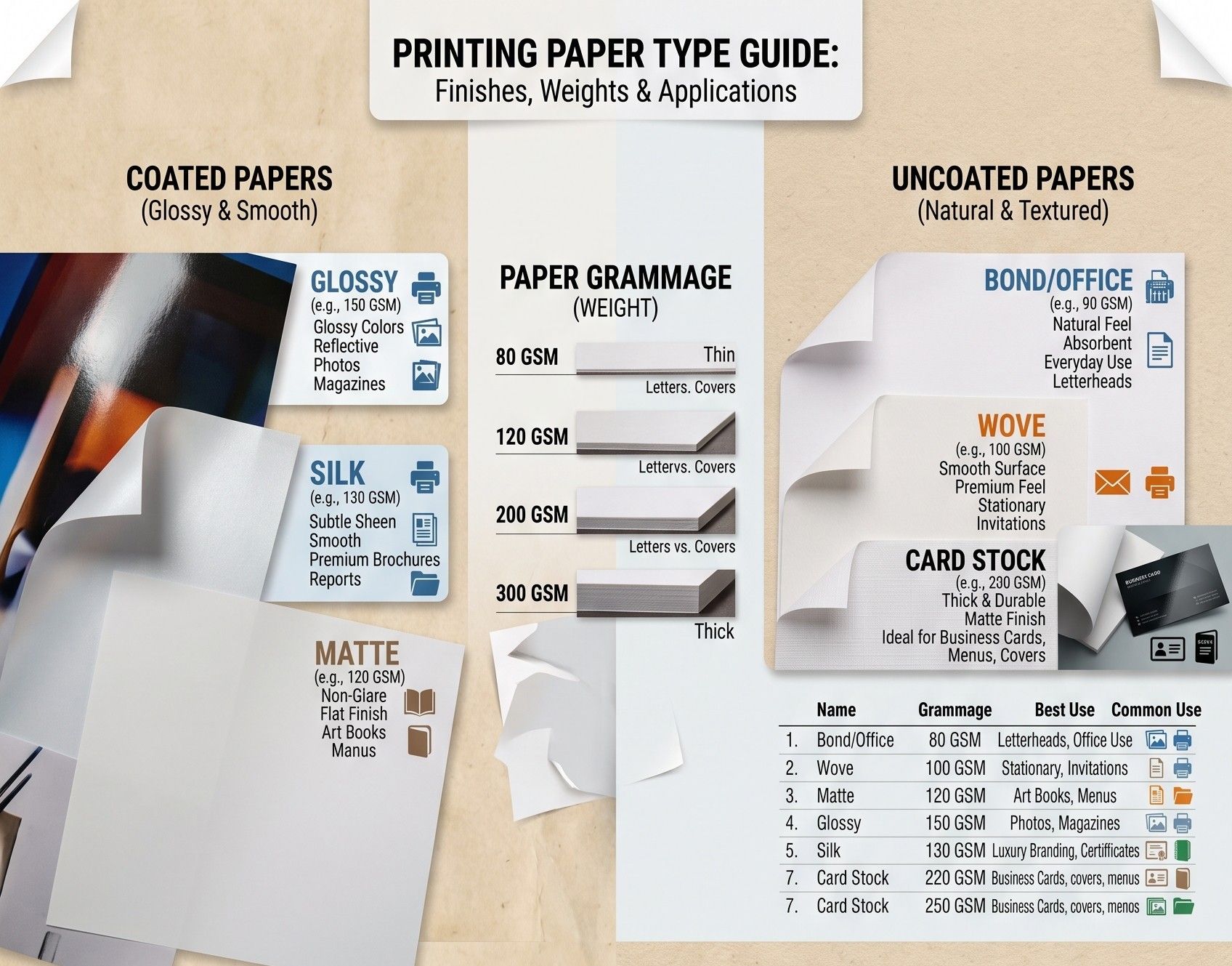 Printing Paper Type Guide: Finishes and Weights